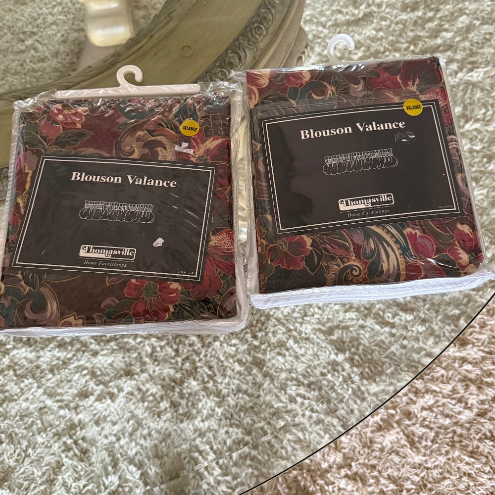 Thomasville Palermo 82"x17" Blouson Valance Floral Window Topper BV3800 Set of 2